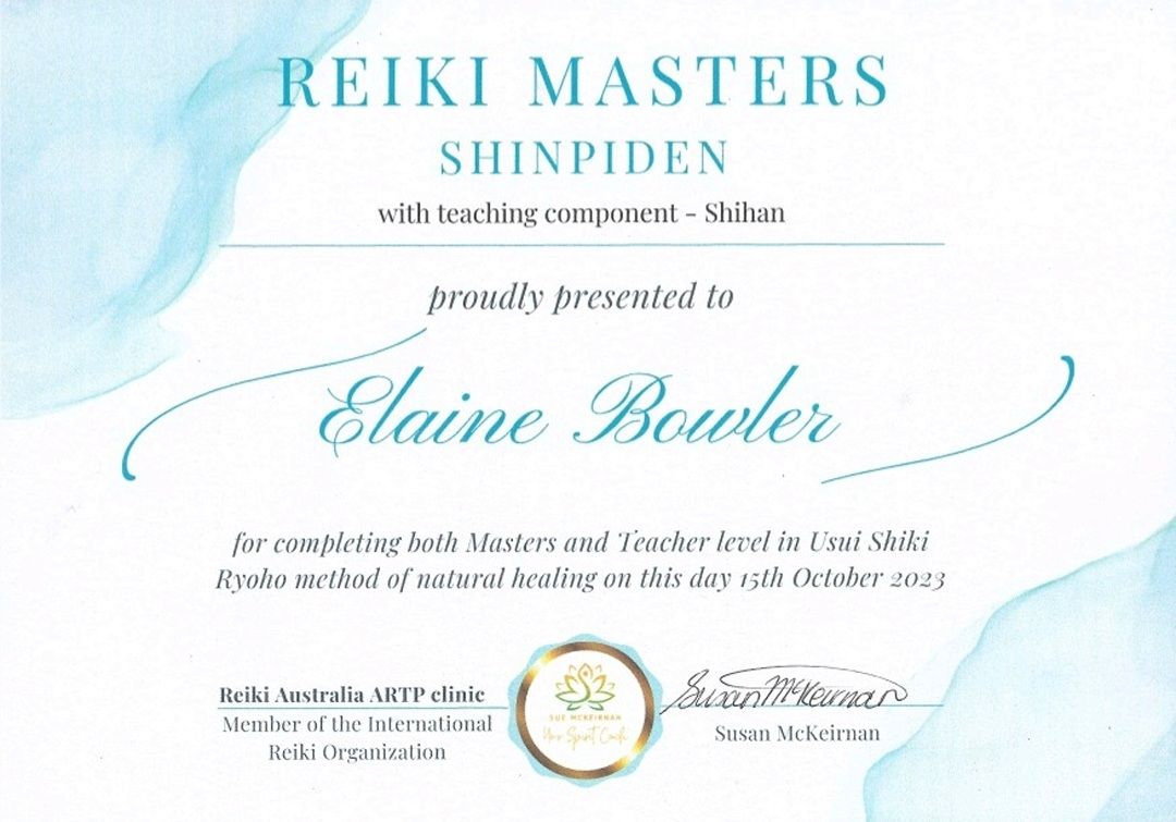 Reiki Master Teacher Certificate Shinpiden & Shihan