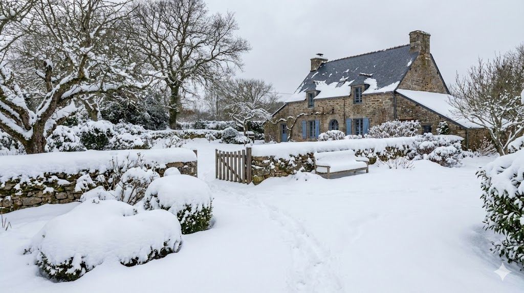 Maison sous la neige