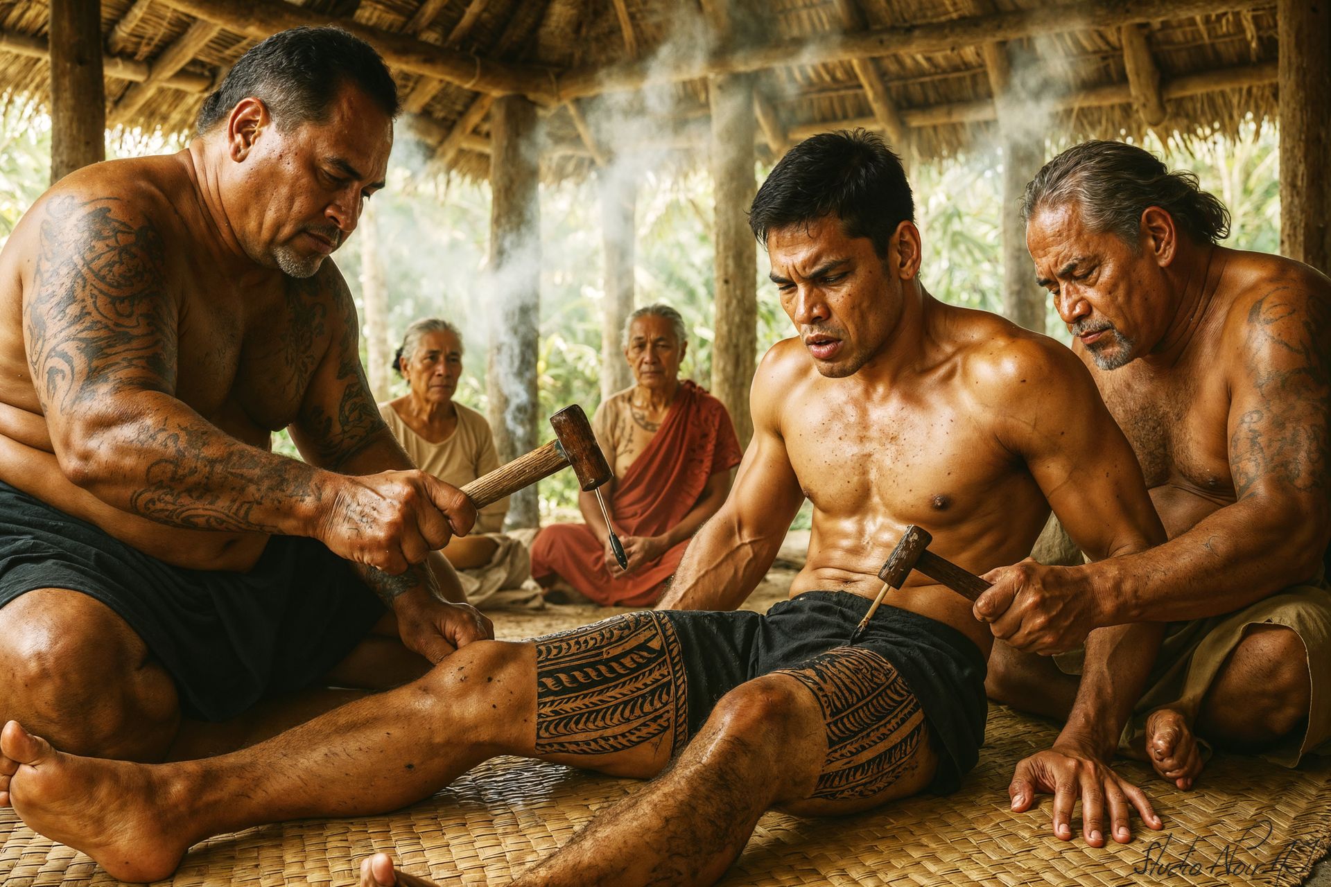 The Pe'a – Male Tattooing Ceremony The Pe'a – Male Tattooing Ceremony