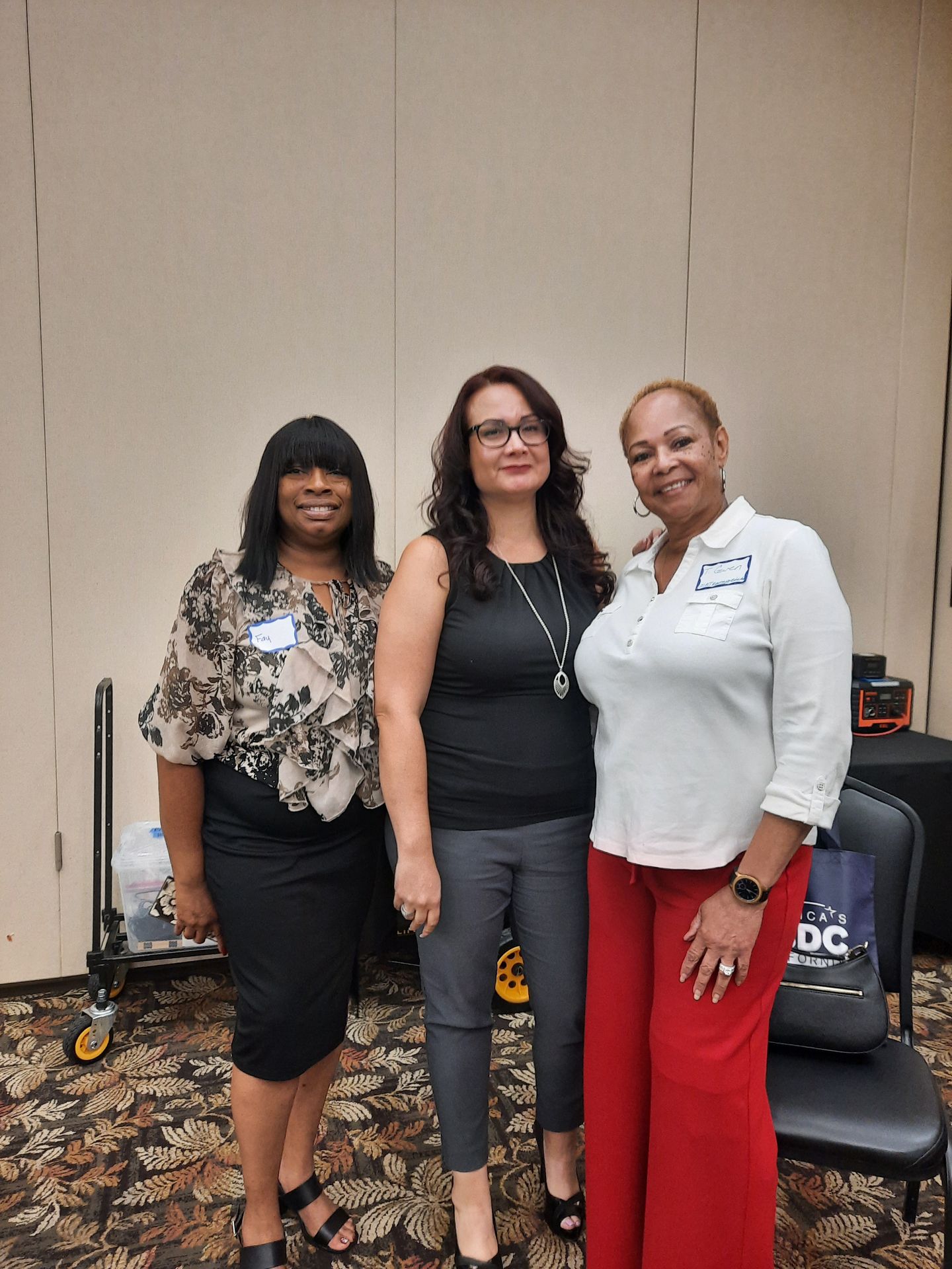 Karla Gonzalez of SBDC brings together Fay Glass of Focus Point and Marybelle Transportation Services at a networking event in Fontana, California, serving as a central connector for Inland Empire business relationships. Karla Gonzalez of SBDC brings together Fay Glass of Focus Point and Marybelle Transportation Services at a networking event in Fontana, California, serving as a central connector for Inland Empire business relationships.