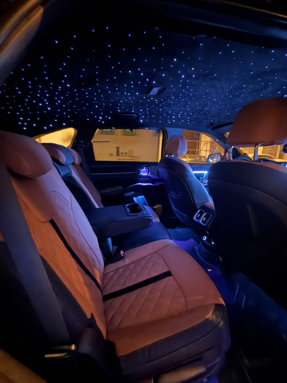 Luxury SUV interior with star ceiling for VIP chauffeur service in Tangier Morocco