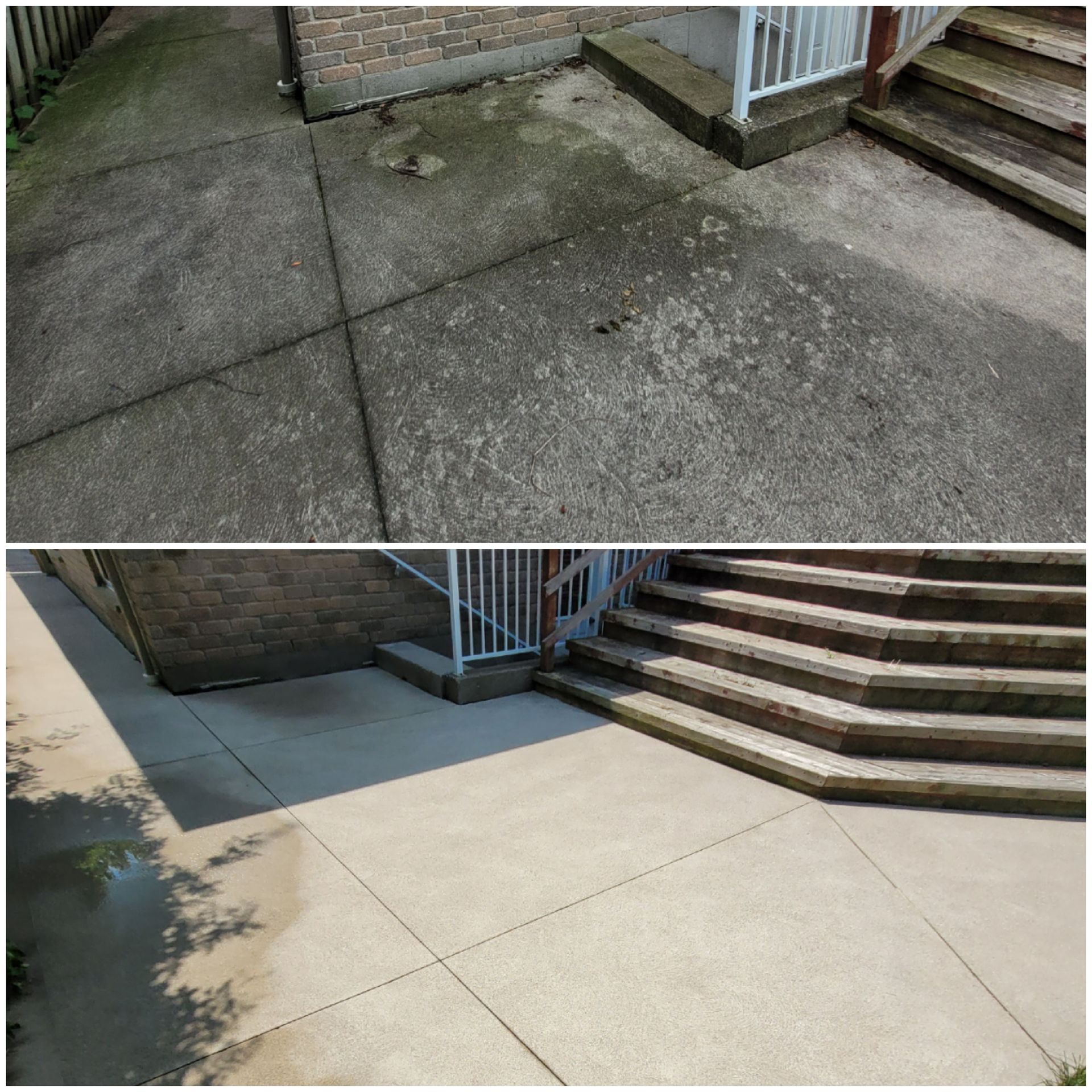 Concrete cleaning result