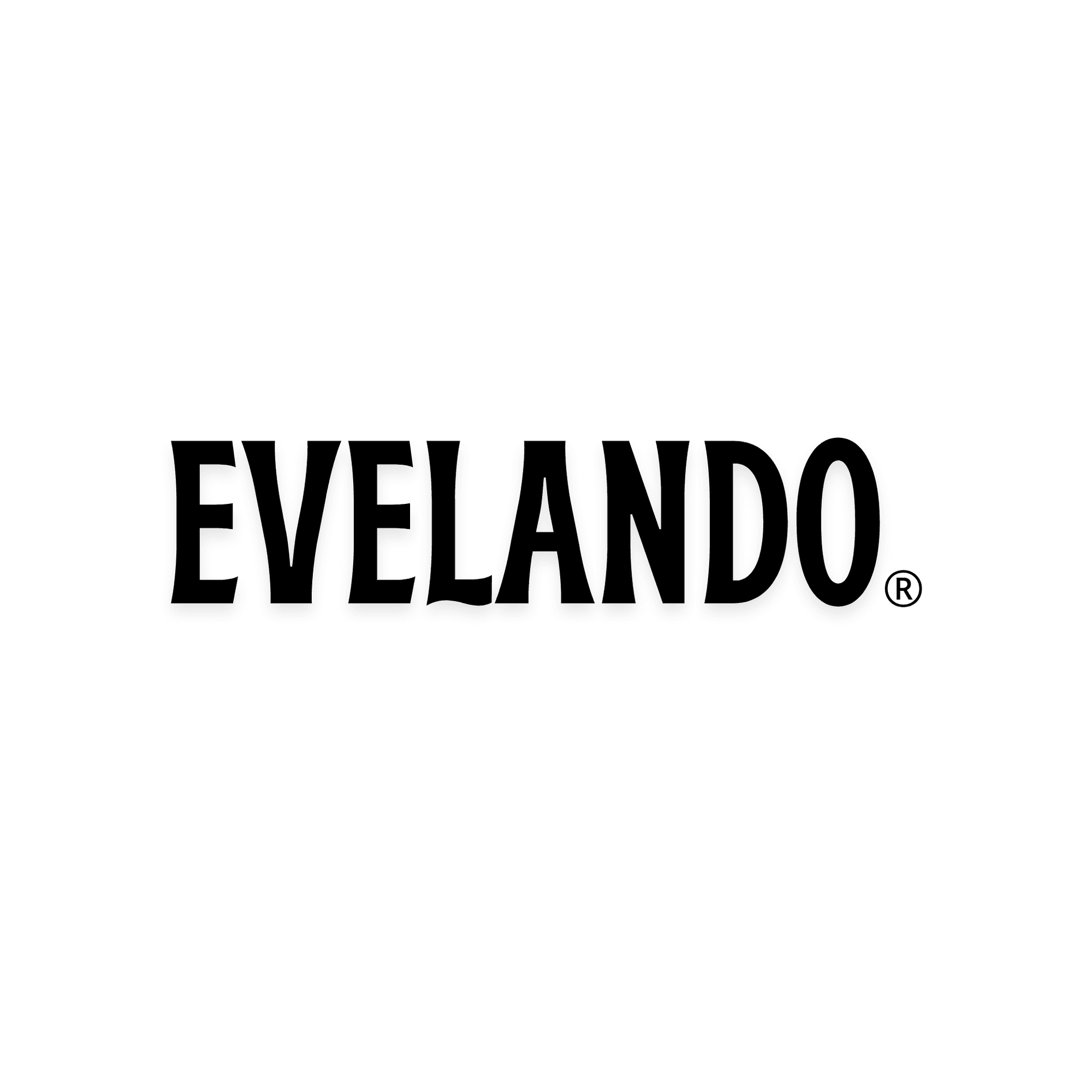Evelando logo in bold black font on a white background.