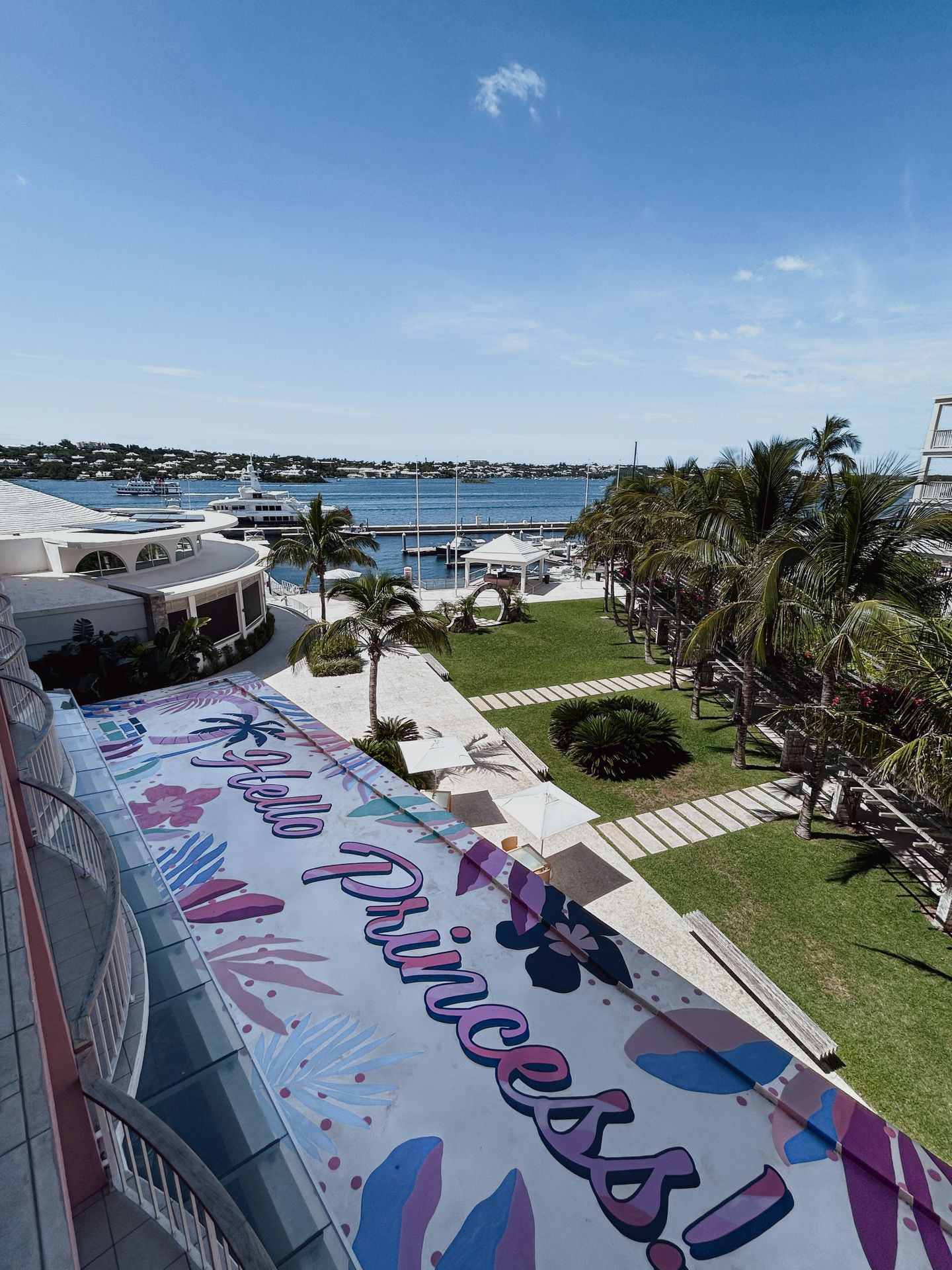 Overlooking the harbor from one of the rooms at the Hamilton Princess
