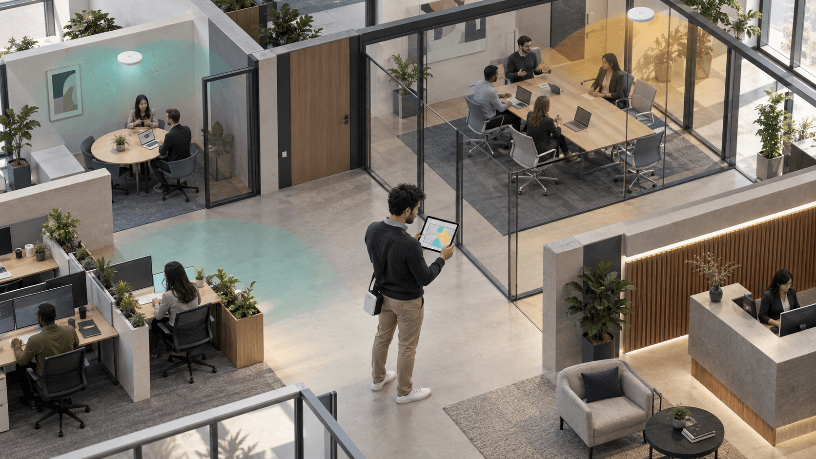 Full office wifi coverage with wifi survey verification Full office wifi coverage with wifi survey verification