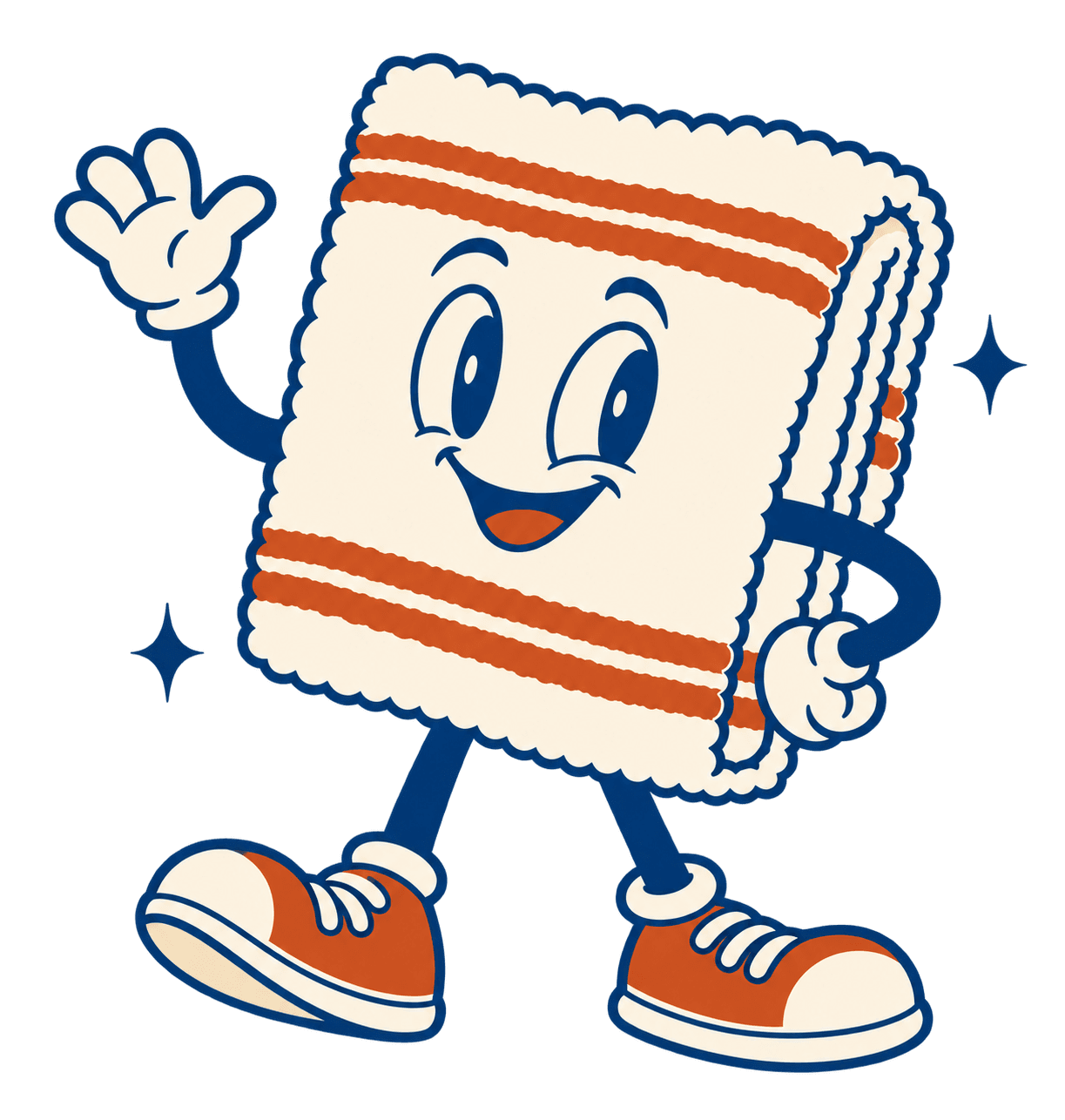 Our friendly towel mascot in orange sneakers