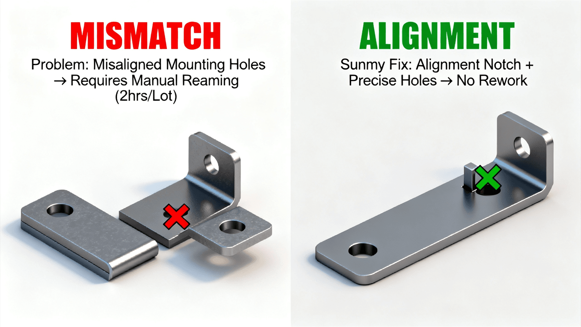 Assembly-Focused Design (Misalignment vs. Alignment)