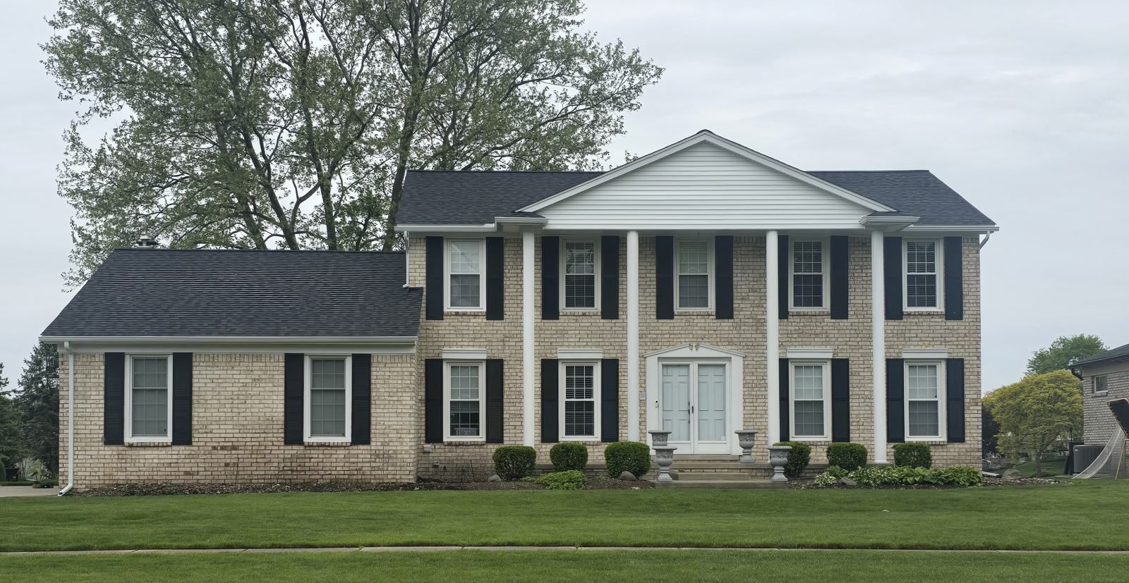 New roof on a brick colonial