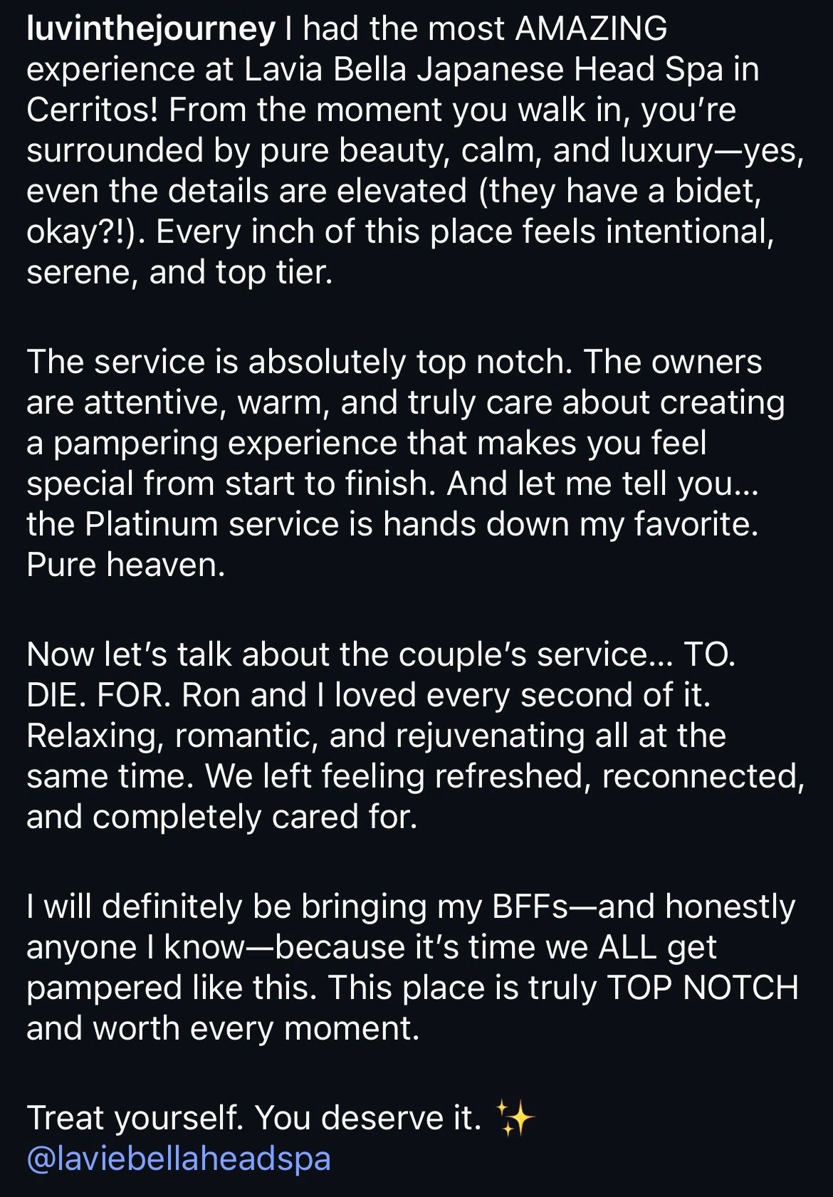 good review about a head spa specializing in scalp care near cerritos california