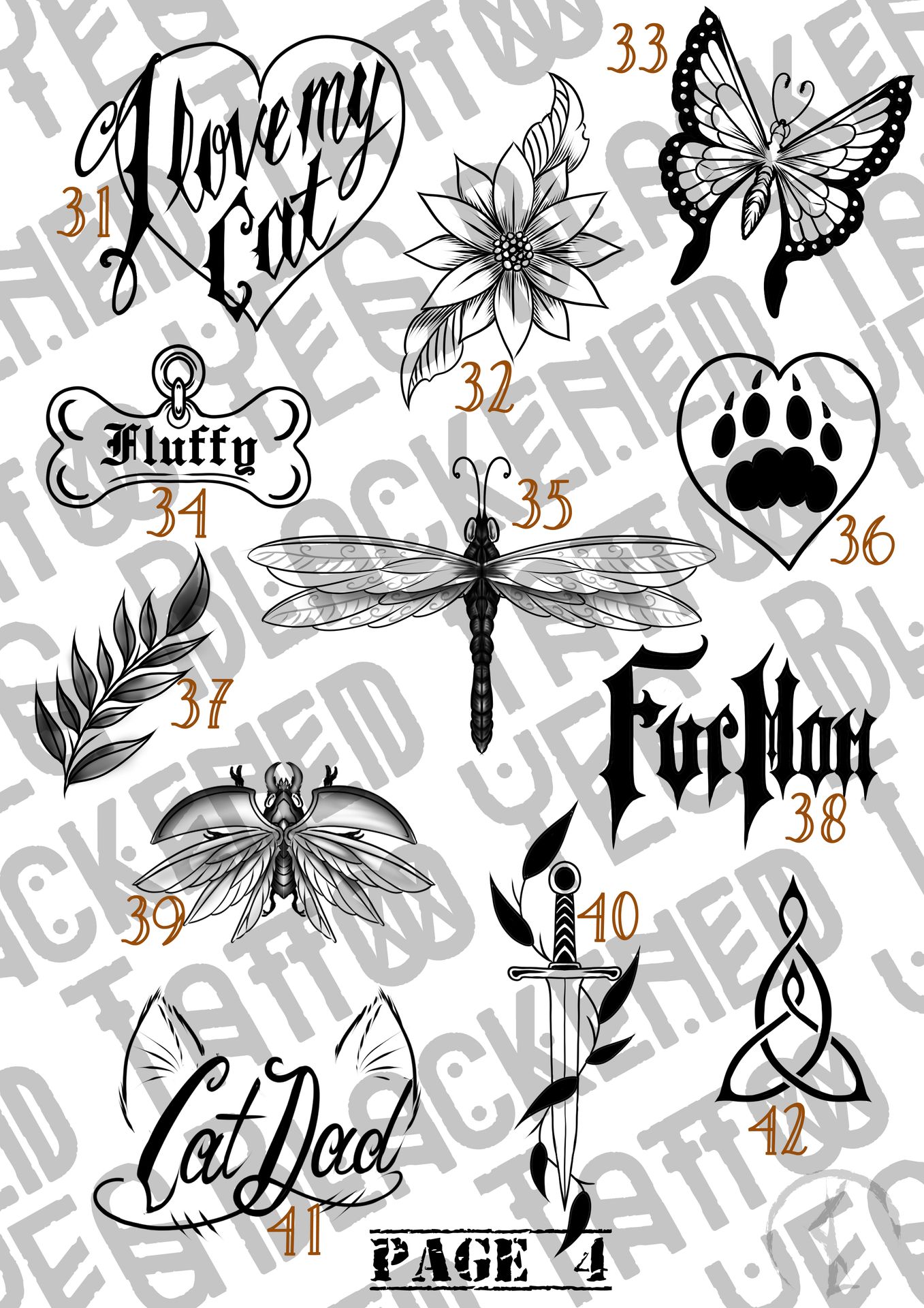Previous years tattoo flash page 4