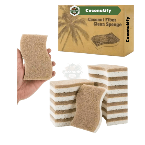 Natural Kitchen Sponge – Biodegradable Coconut & Cellulose Scrubbers
