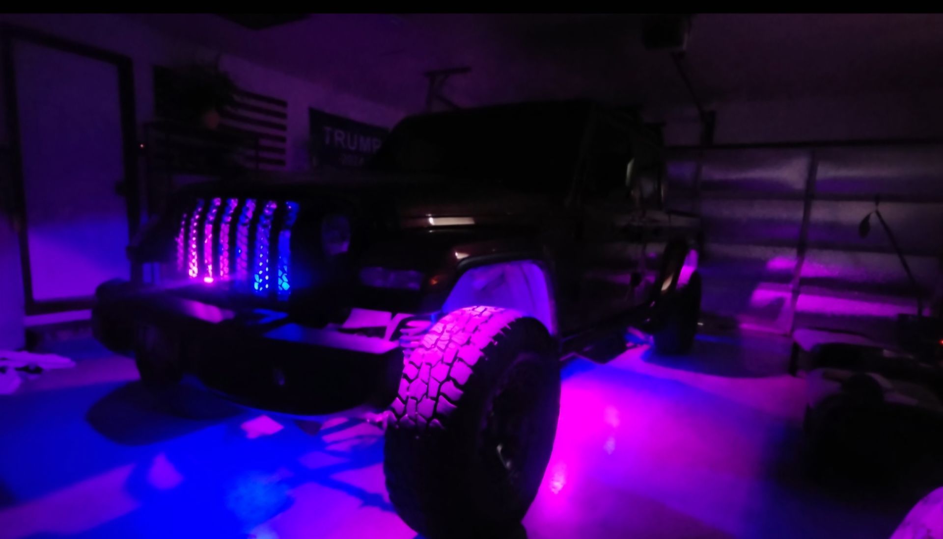 Rock lights installed with clean wiring and underbody coverage