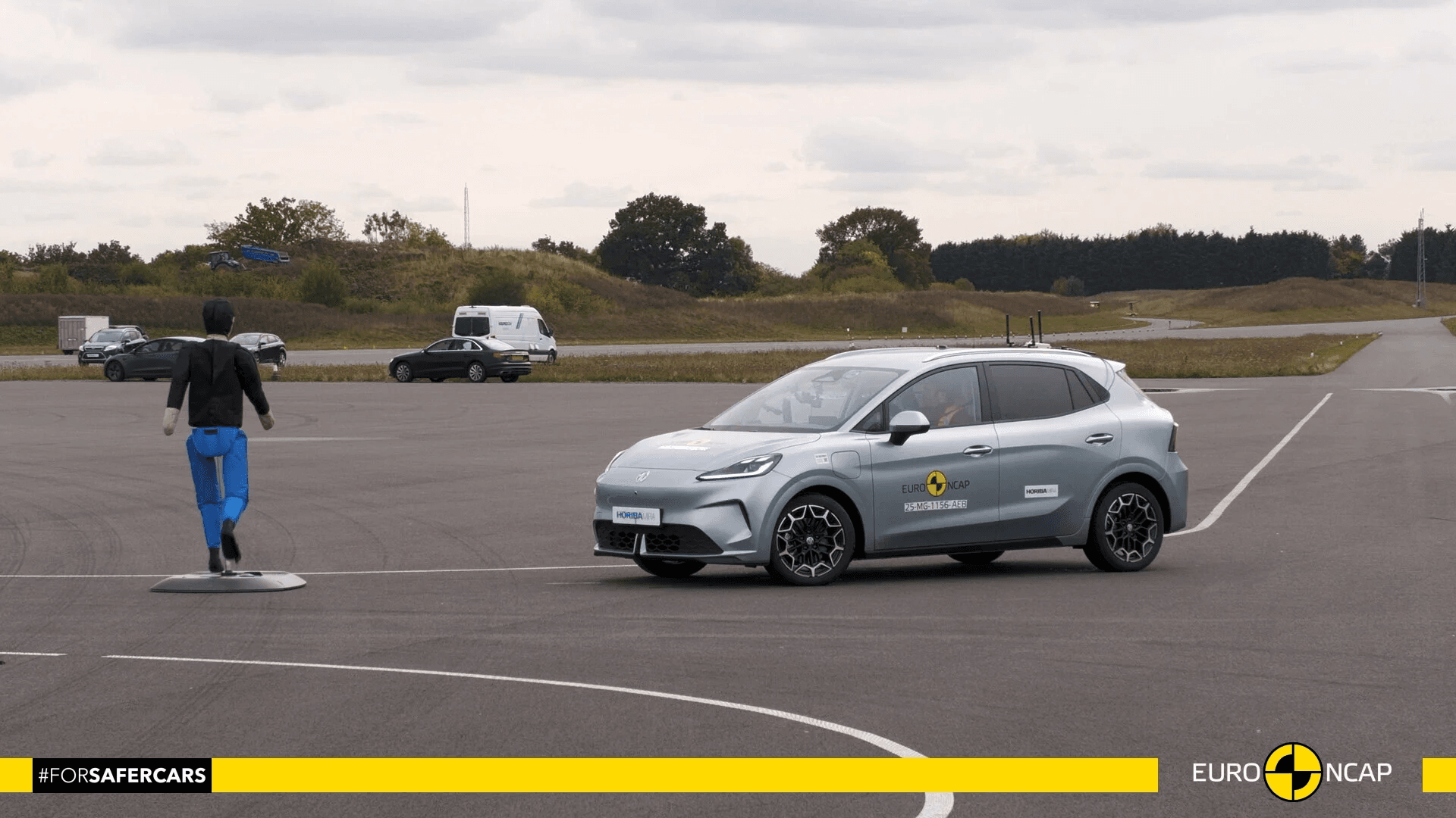 MG4 Urban faisant les crashs tests à l'EuroNCAP