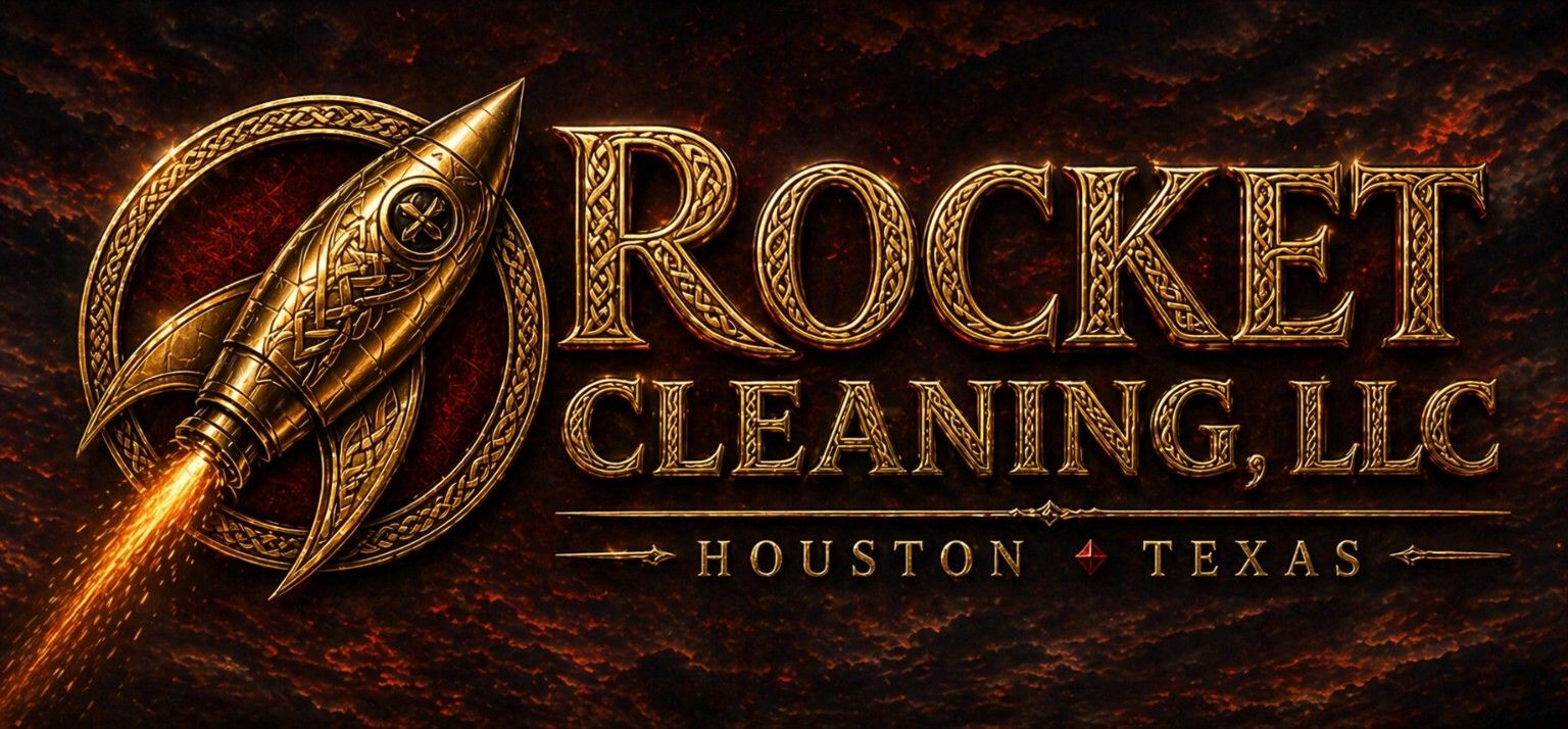 Rocket Cleaning LLC gold logo — Houston, Texas