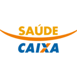 logotipo do convenio medico saúde caixa, informando que ele é aceito na clinica