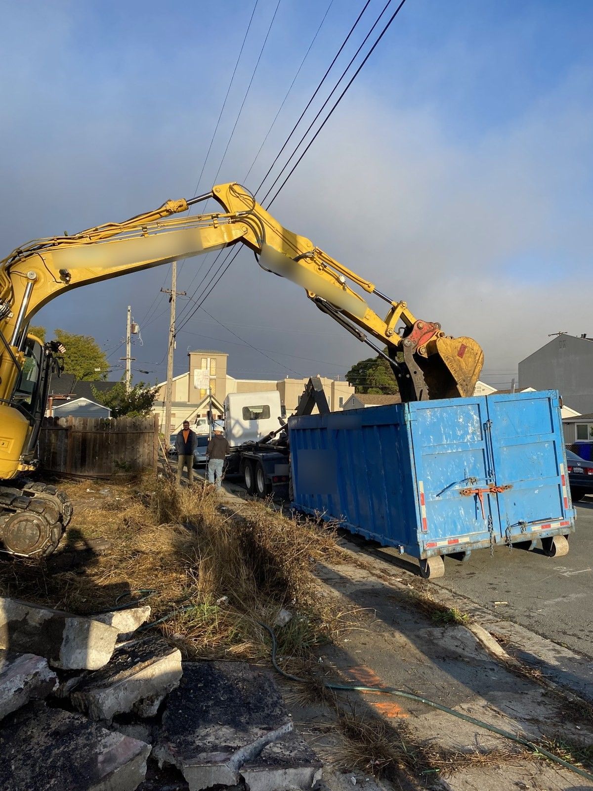 Richmond project, photo 13: Excavator and debris container during demolition