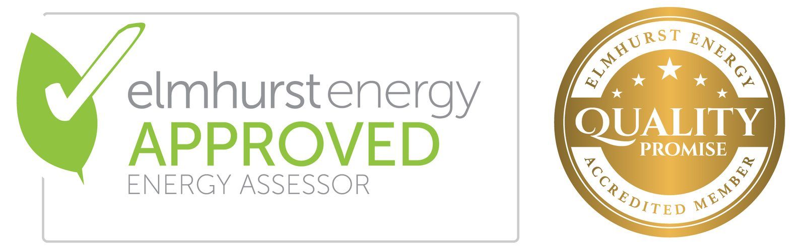 Elmhurst Energy approved energy assessor and Quality Promise accredited member logos