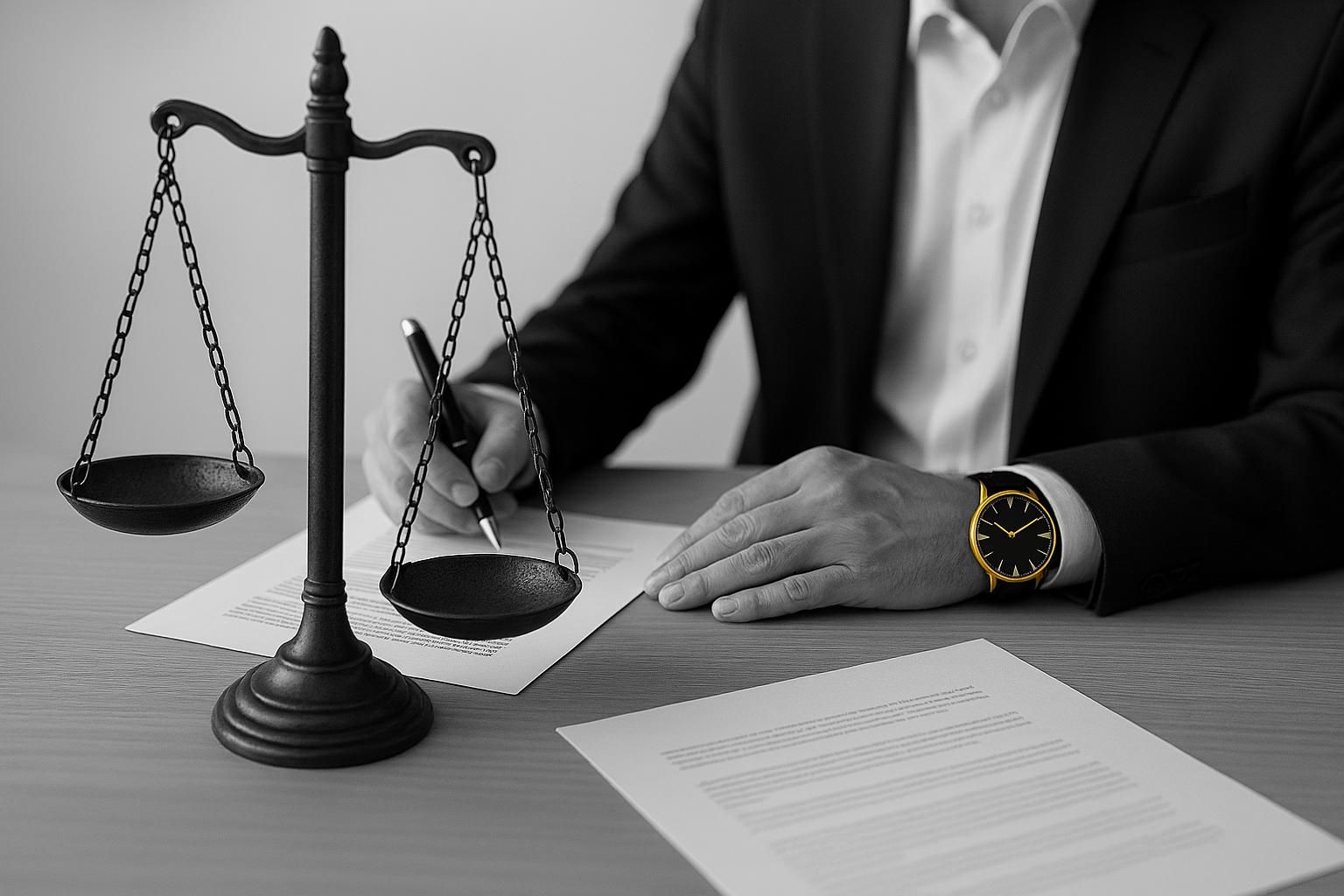 justicia laboral balanza blanco y negro dorado