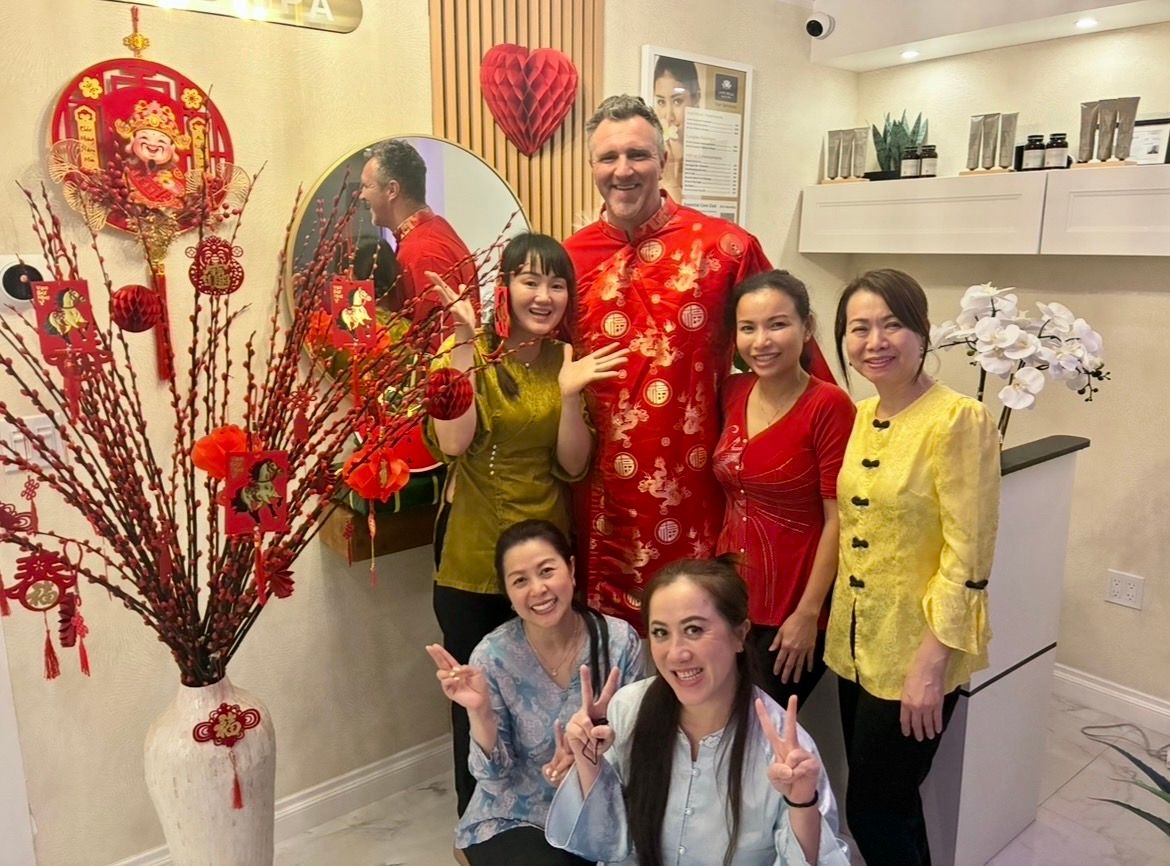 expert professional and friendly staff at lavie bella head spa wishing a happy lunar new year