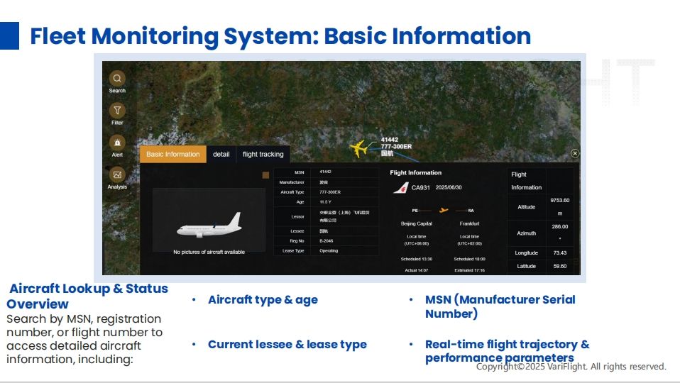 Aircraft fleet monitoring system