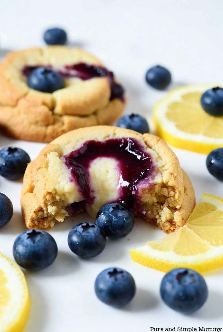 top view photography of blueberry cakes