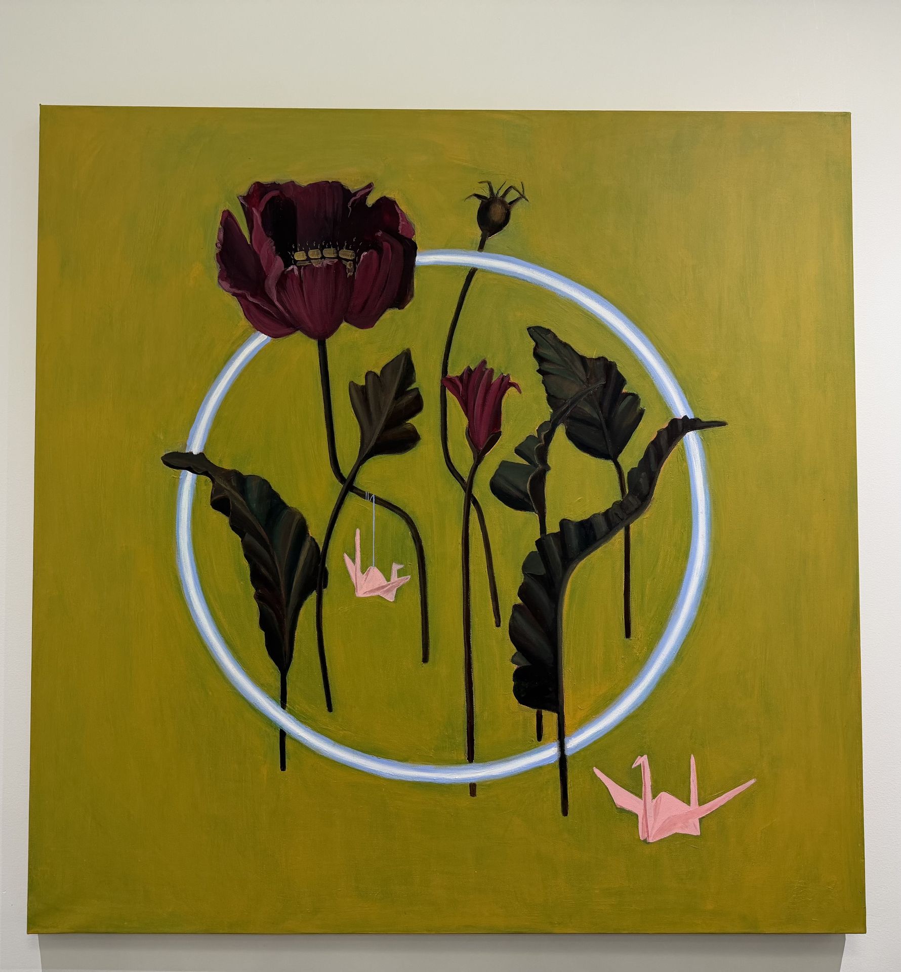 Botanical 2 acrylic and gouache painting by Jane the Stranger at Lunatic Fringe Salon Park City Utah