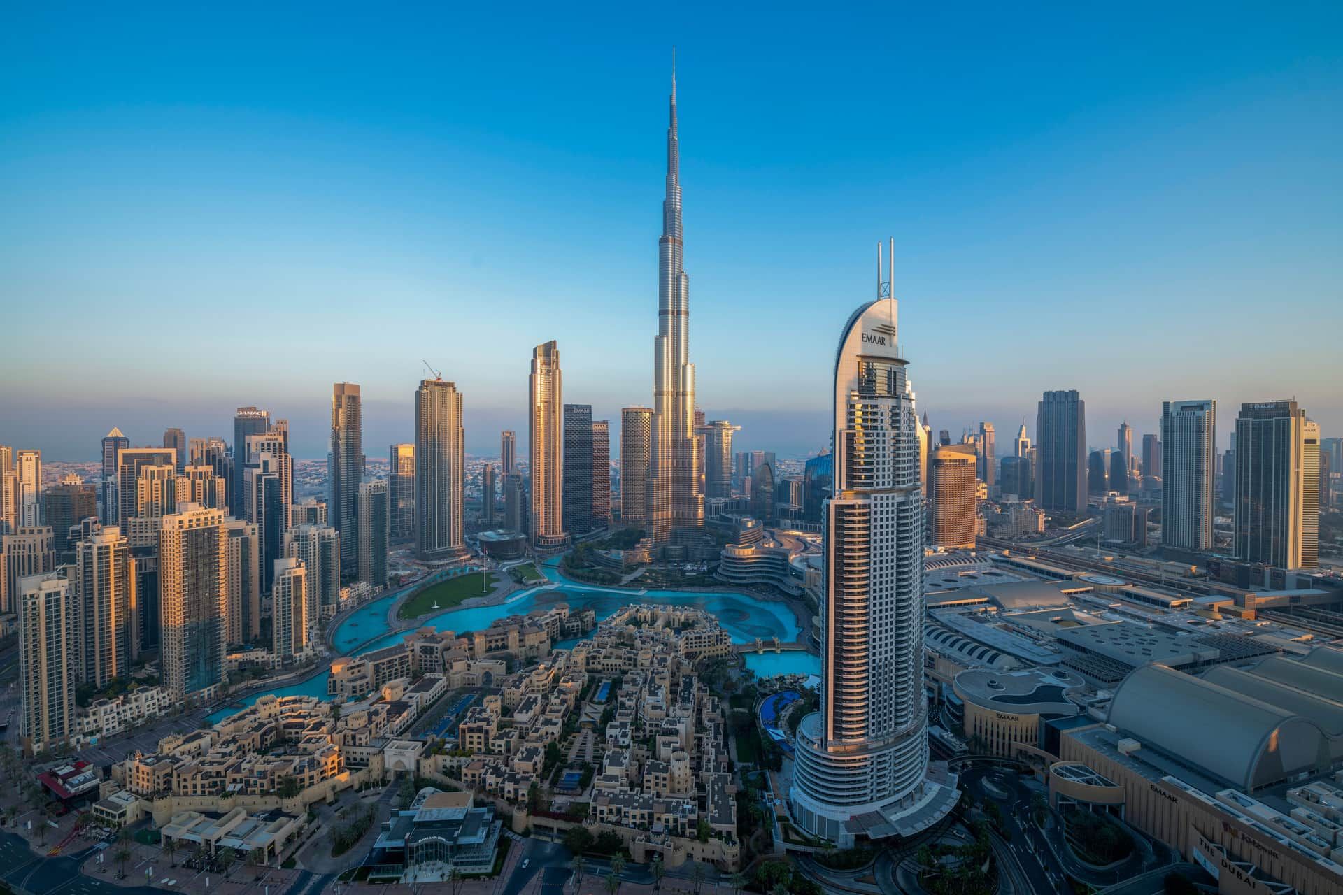 burj khalifa sunset