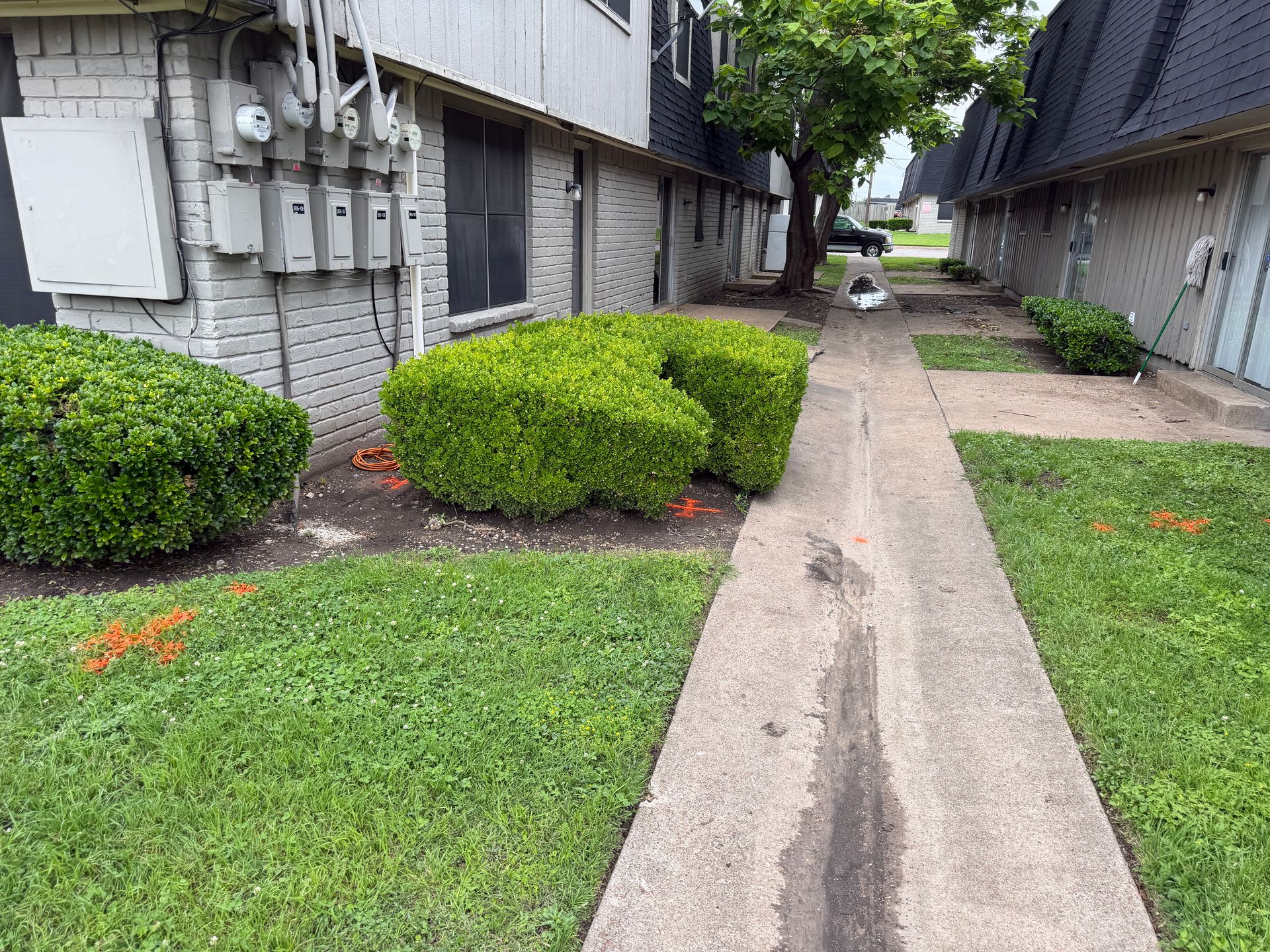 GPR scan and utility locating at apartment complexes in the Dallas-Fort Worth area