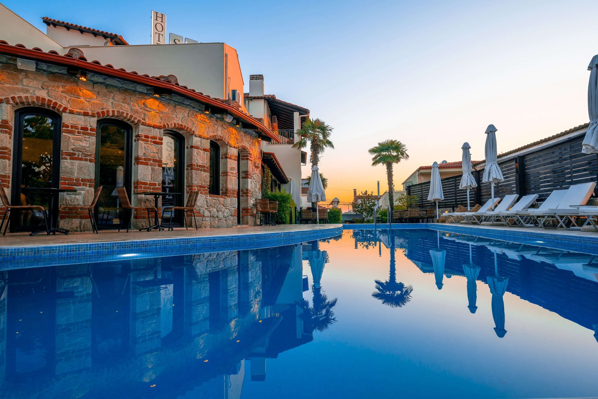 Pool at Samel Hotel in Siviri