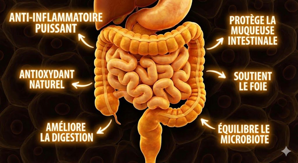 Bienfaits du curcuma sur vos intestins.