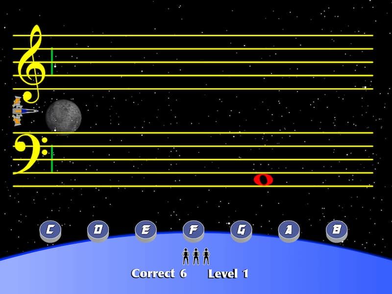 Staff Wars iPad game Level 1 Staff Wars iPad game Level 1