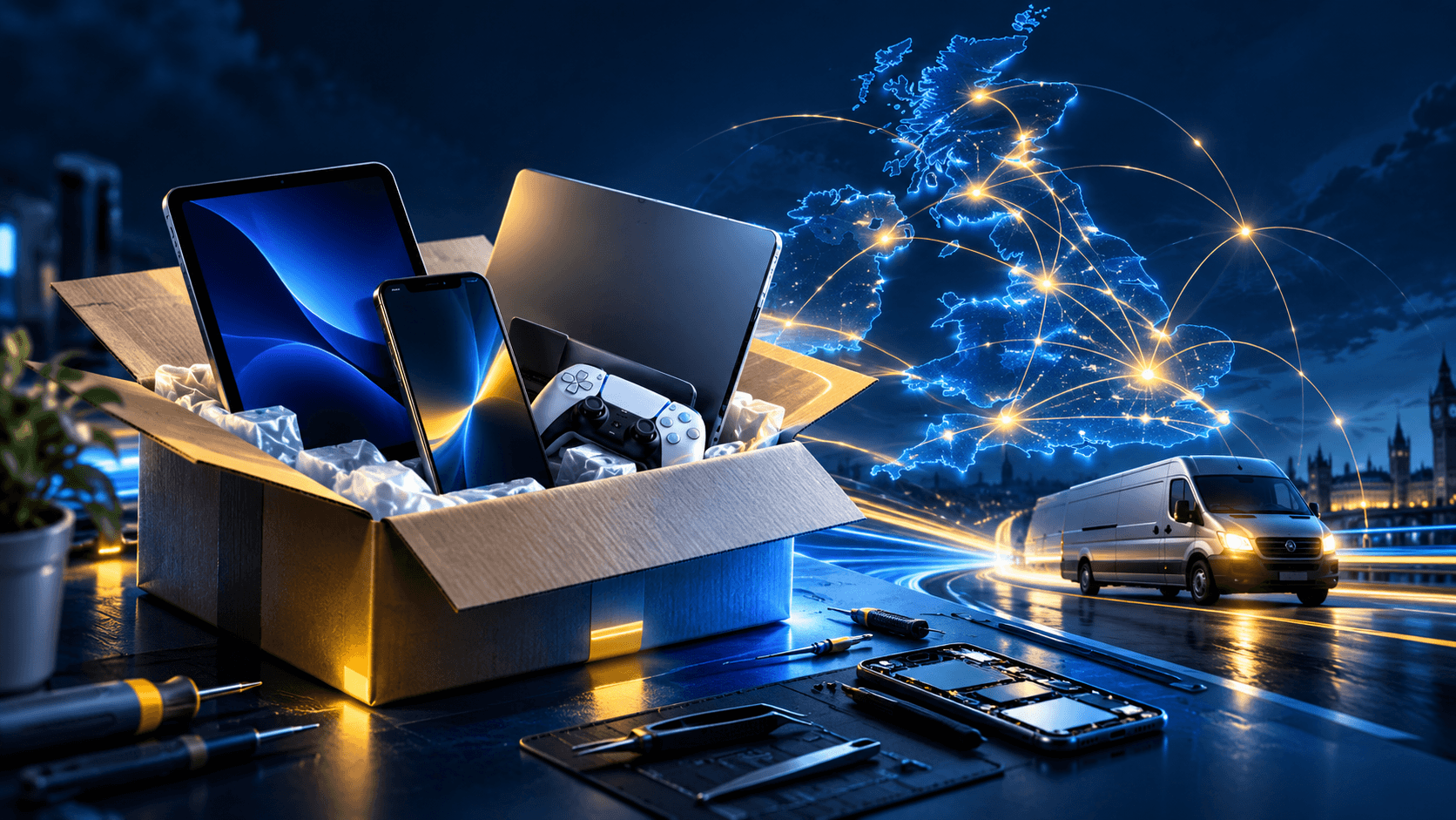 Nationwide postal gadget repairs UK for phones, tablets, laptops and games consoles