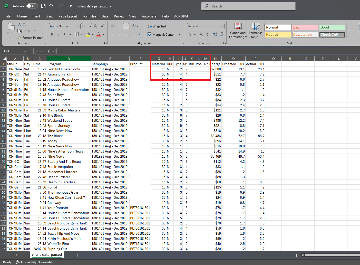 More Than Data converted the 15-page PDF into a well-structured, sanitized, and error-free CSV More Than Data converted the 15-page PDF into a well-structured, sanitized, and error-free CSV