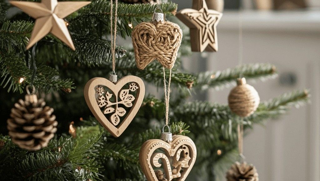 Ornements en bois sculpté de noël