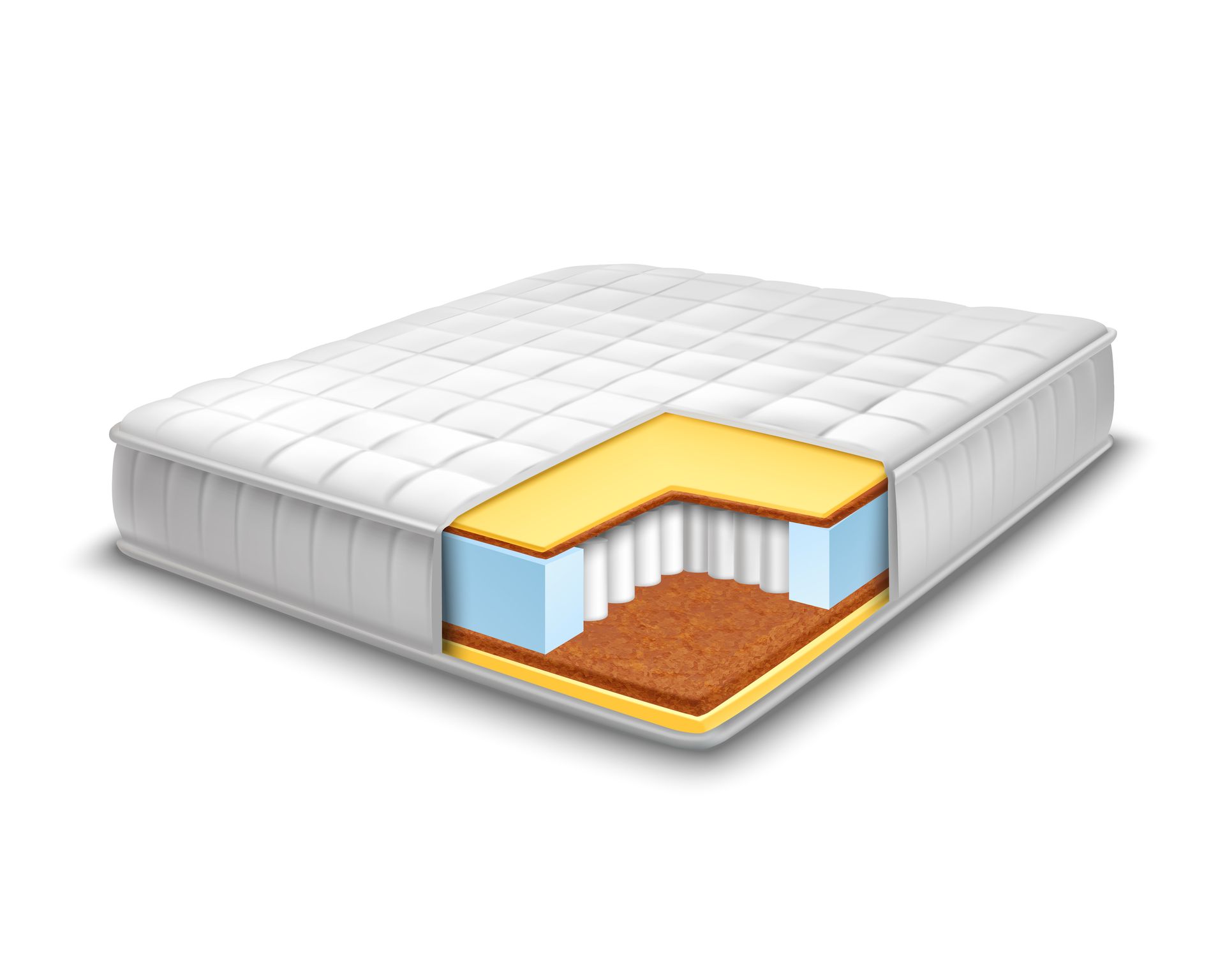 Image montrant l'intérieur d'un matelas à ressort ensaché.