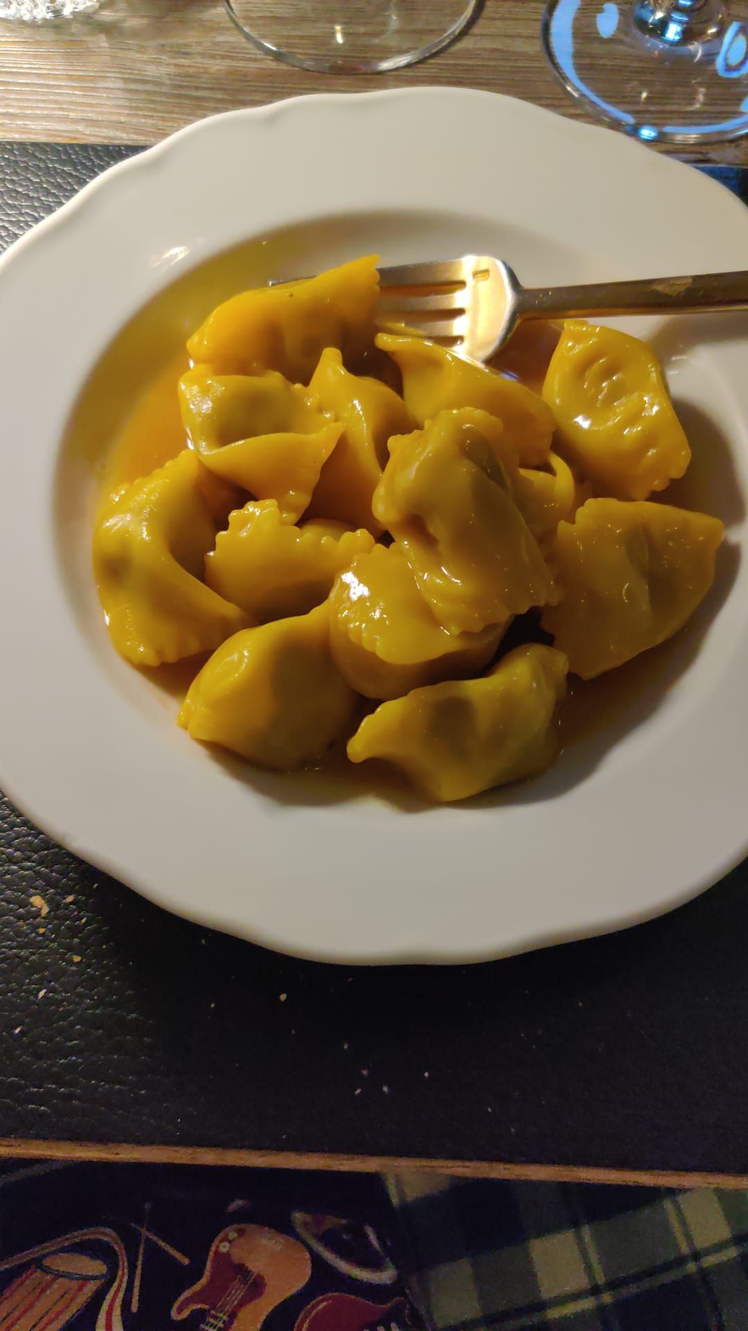 Agnolotti del Plin seasoned with roast sauce Agnolotti del Plin seasoned with roast sauce