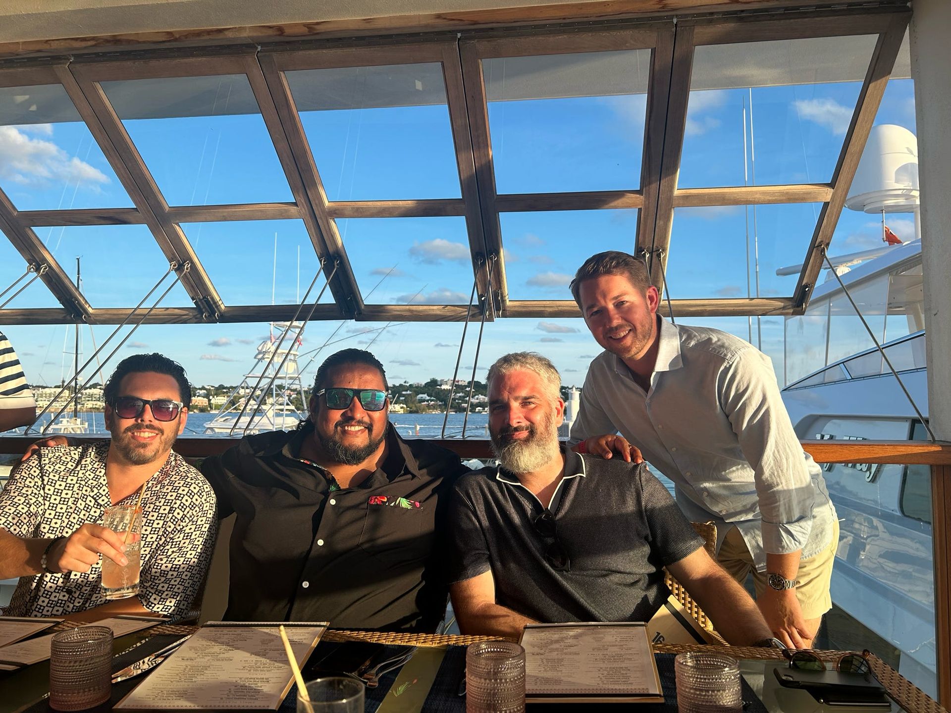 Enjoying cocktails while overlooking the sunset at 1609