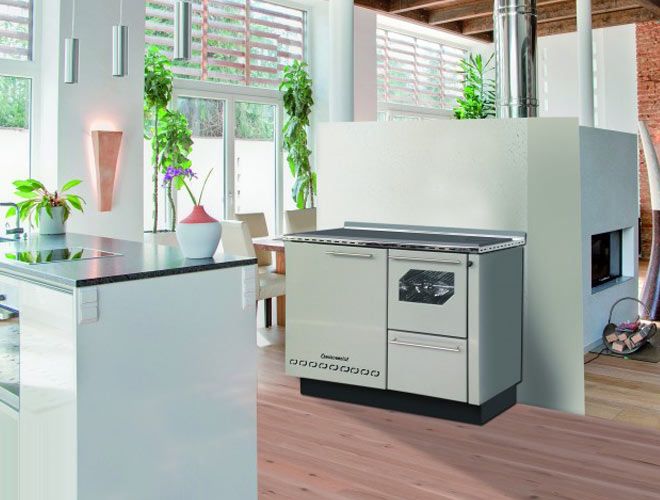 wood stove of the economical kitchen inside a mountain house with the fire lit wood stove of the economical kitchen inside a mountain house with the fire lit