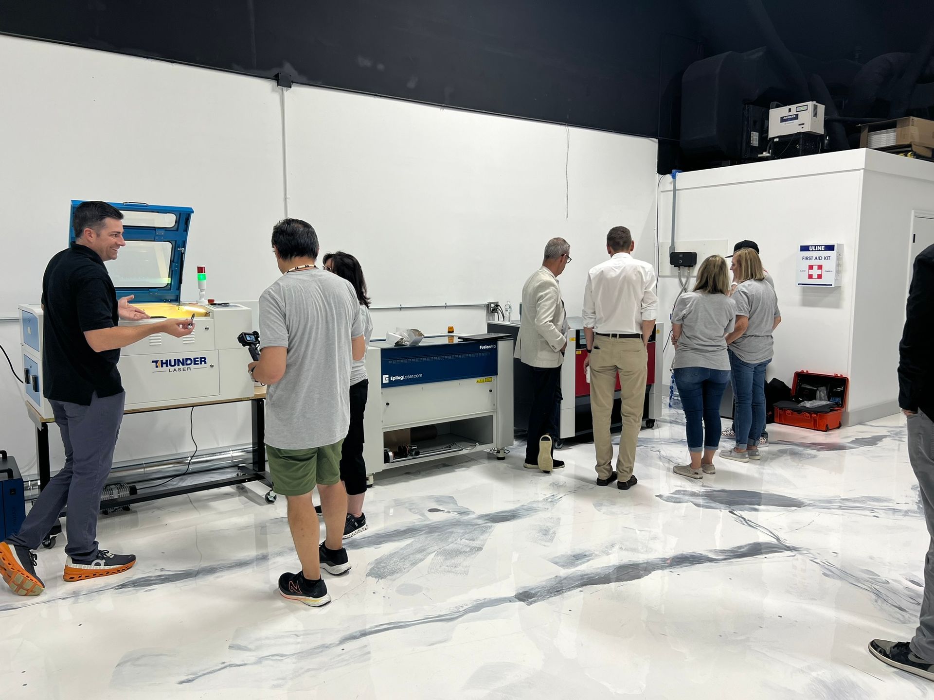 Confident CNC machine operator Confident CNC machine operator