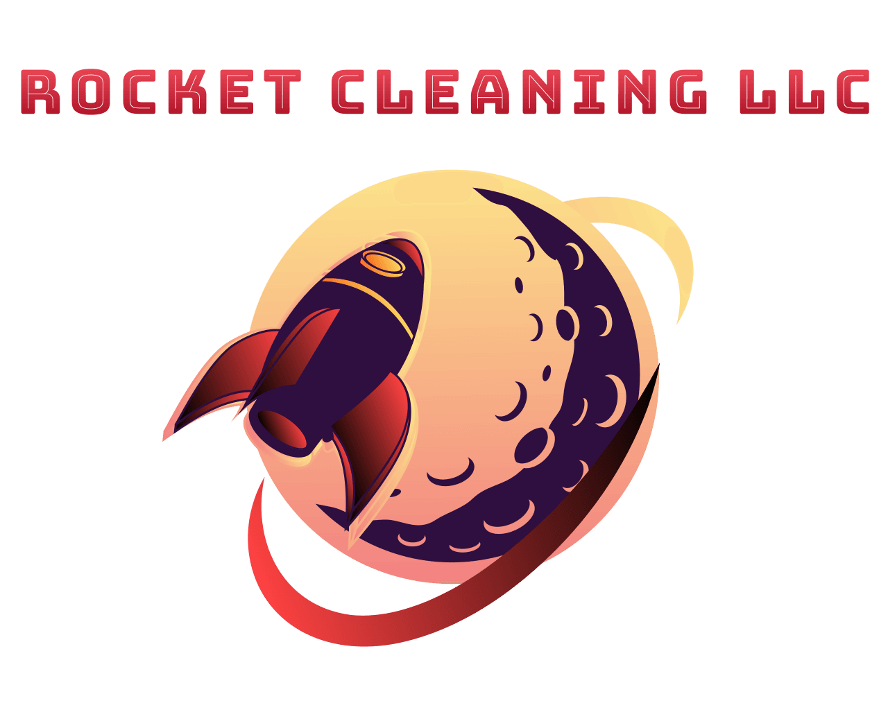 Rocket Cleaning LLC rocket logo on white