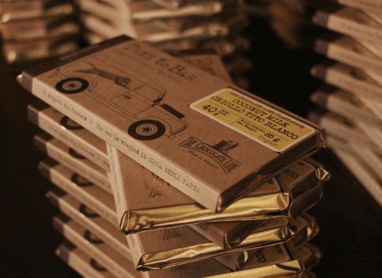 a stack of large chocolate bars a stack of large chocolate bars