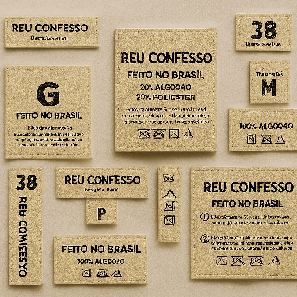 Etiquetas personalizadas para roupas material reciclado Etiquetas personalizadas para roupas material reciclado
