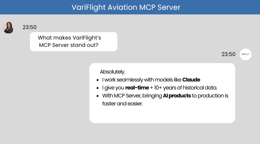 VariFlight Aviation MCP Server use cases chat bot VariFlight Aviation MCP Server use cases chat bot