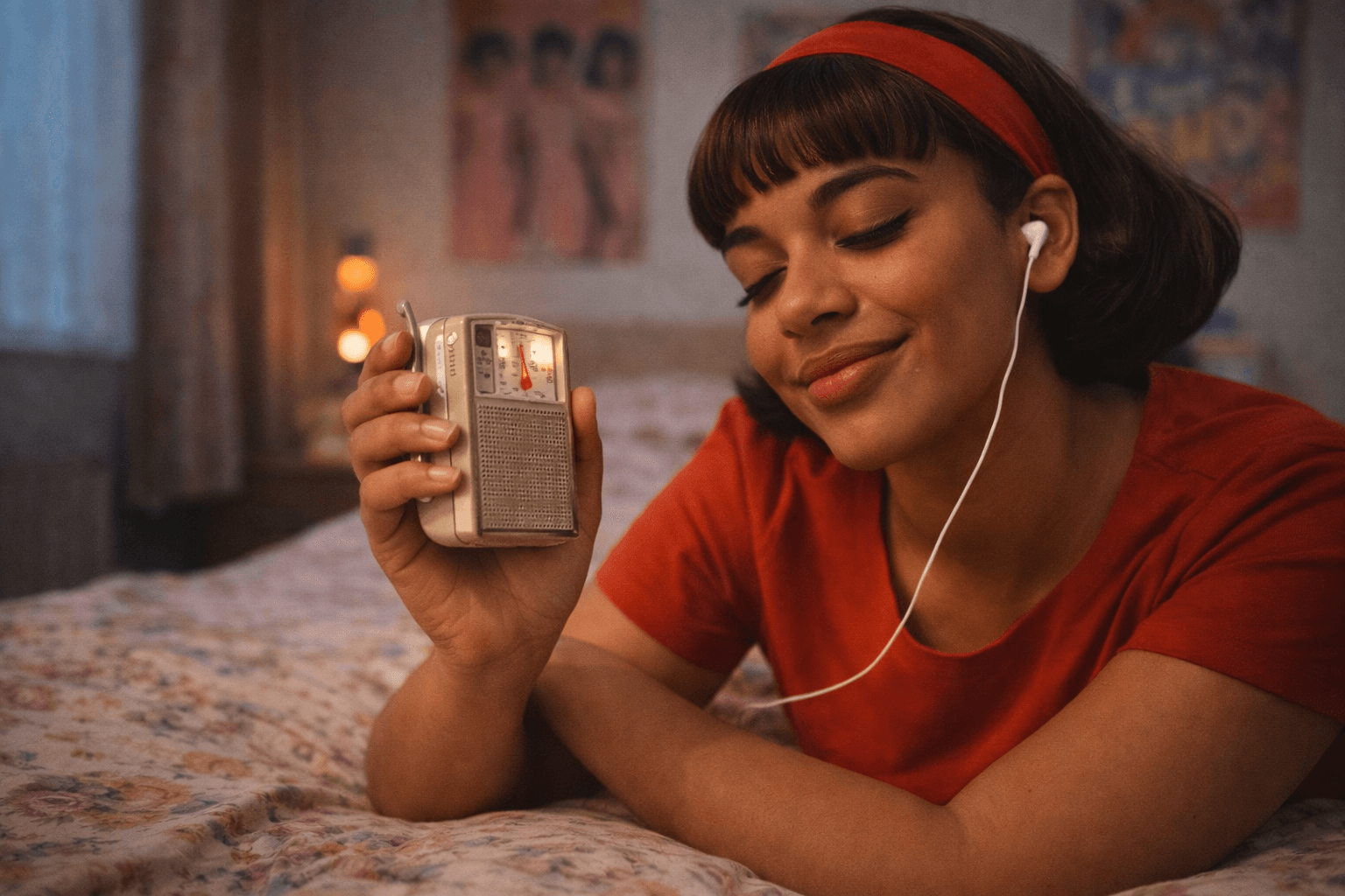 Portable analogue record player or turntable on green background Portable analogue record player or turntable on green background