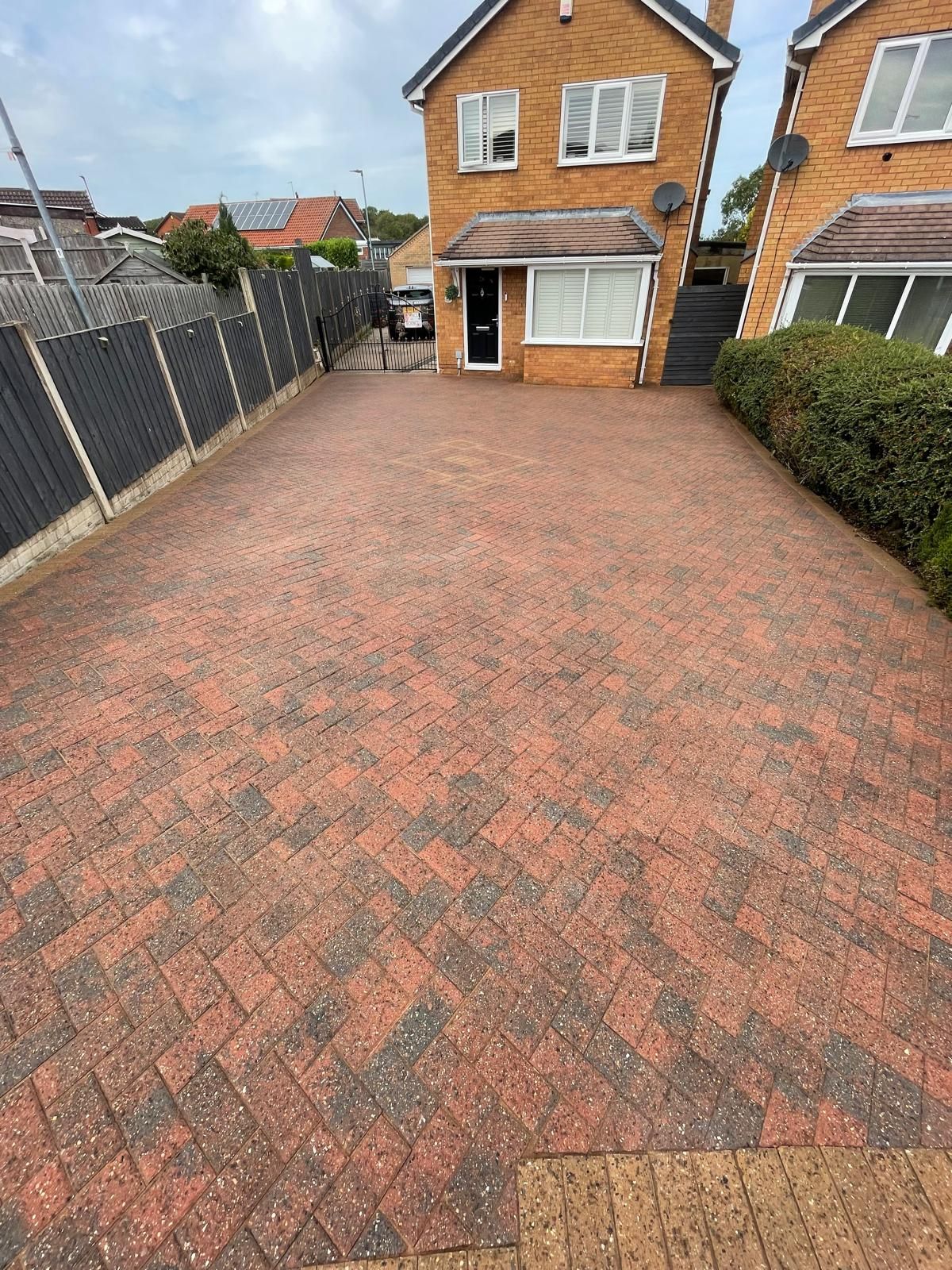 Block paved driveway after sealing