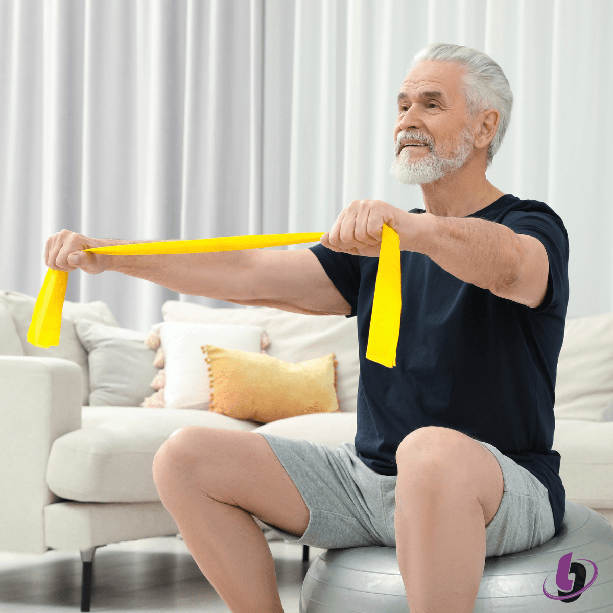 Resistance band shoulder mobility exercise often used in golf warm-up routines Resistance band shoulder mobility exercise often used in golf warm-up routines