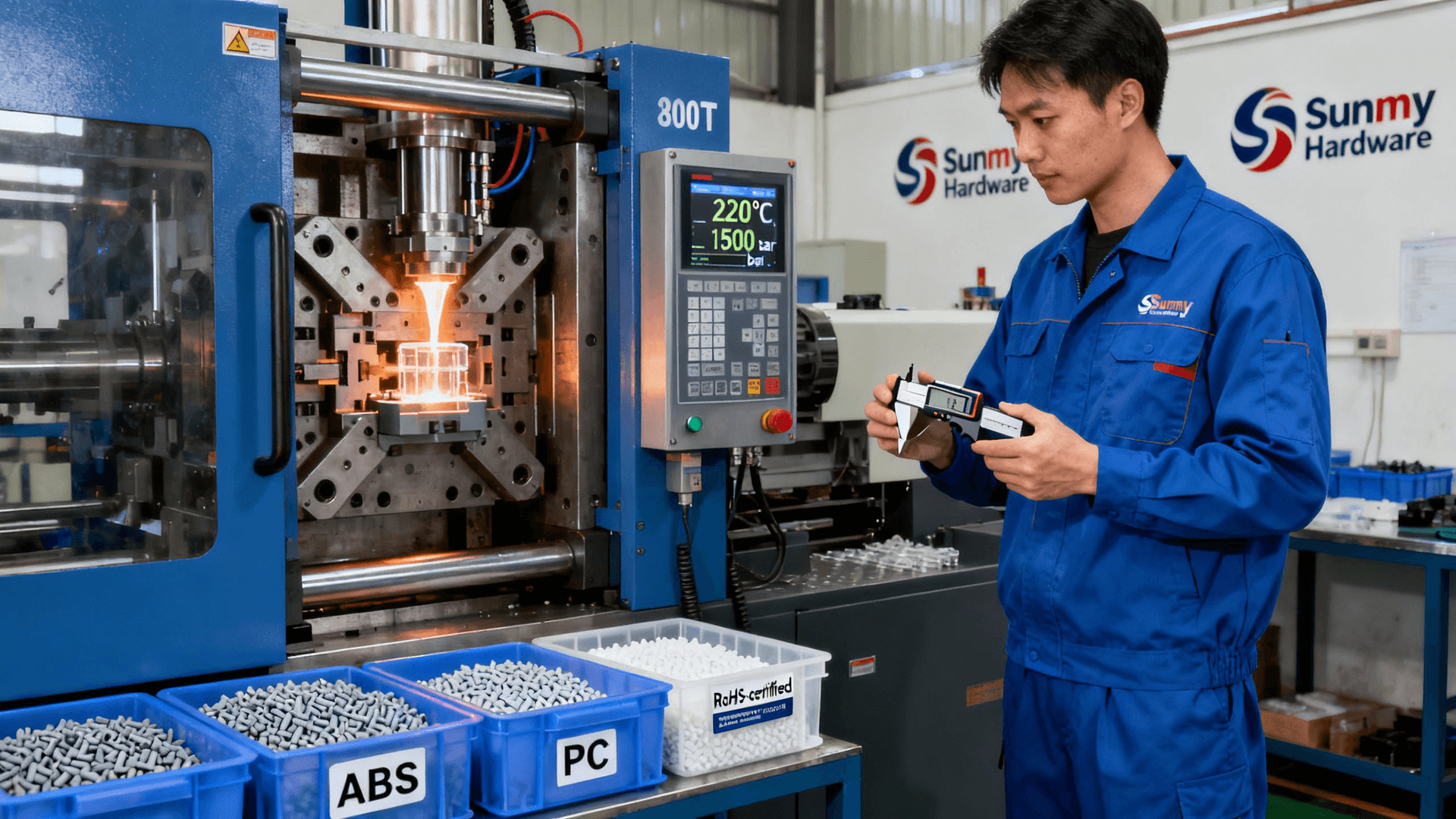 Injection molding machine working scene Injection molding machine working scene