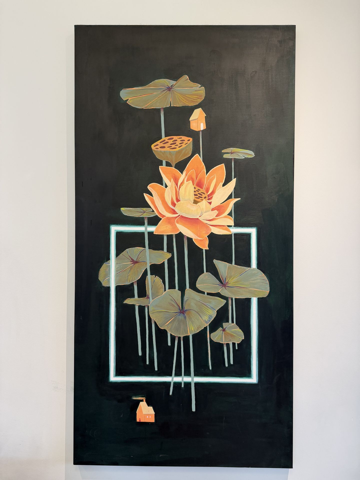 Botanical 1 acrylic and gouache painting by Jane the Stranger at Lunatic Fringe Salon Park City Utah