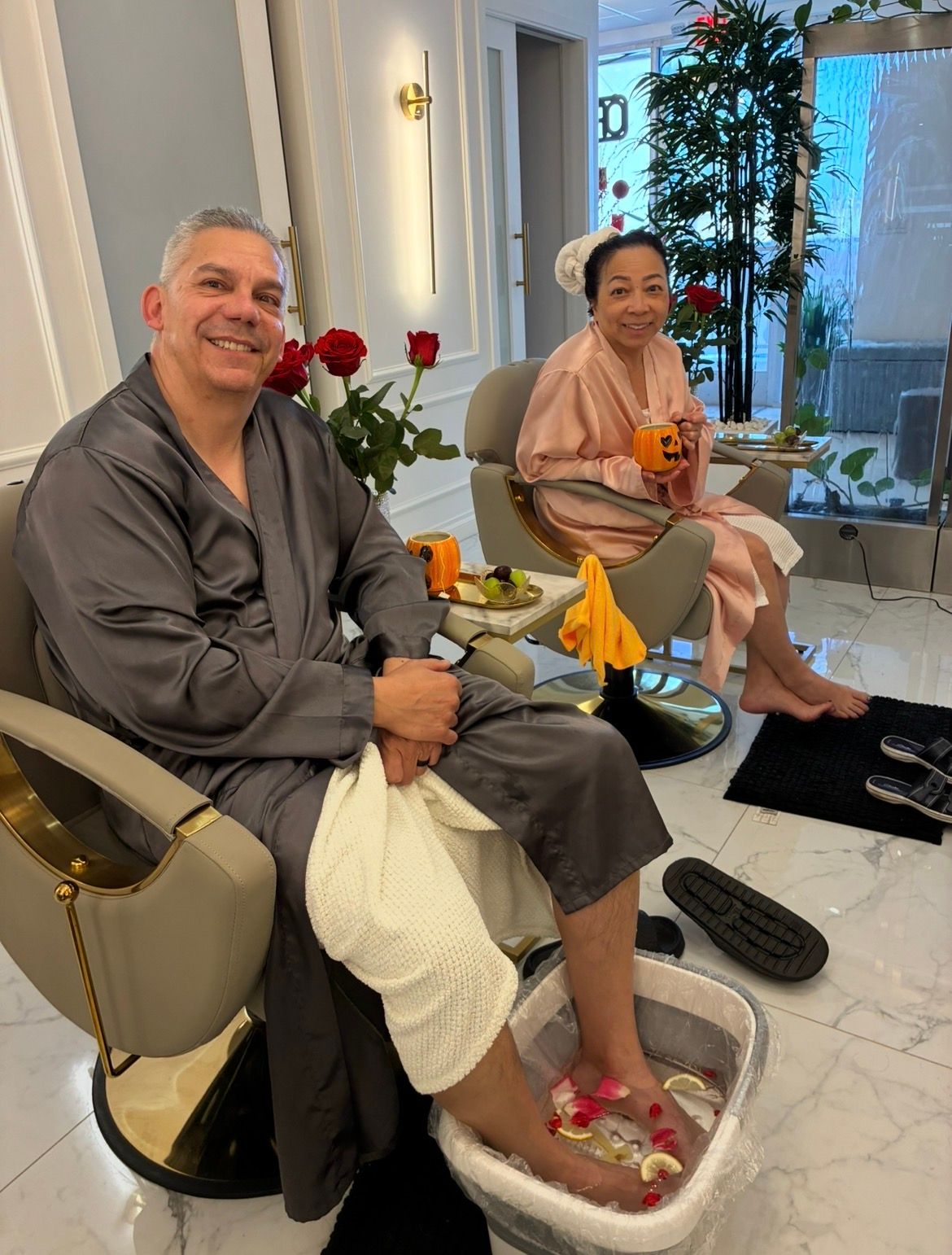 couple enjoying relaxing day at a local head spa near cerritos california