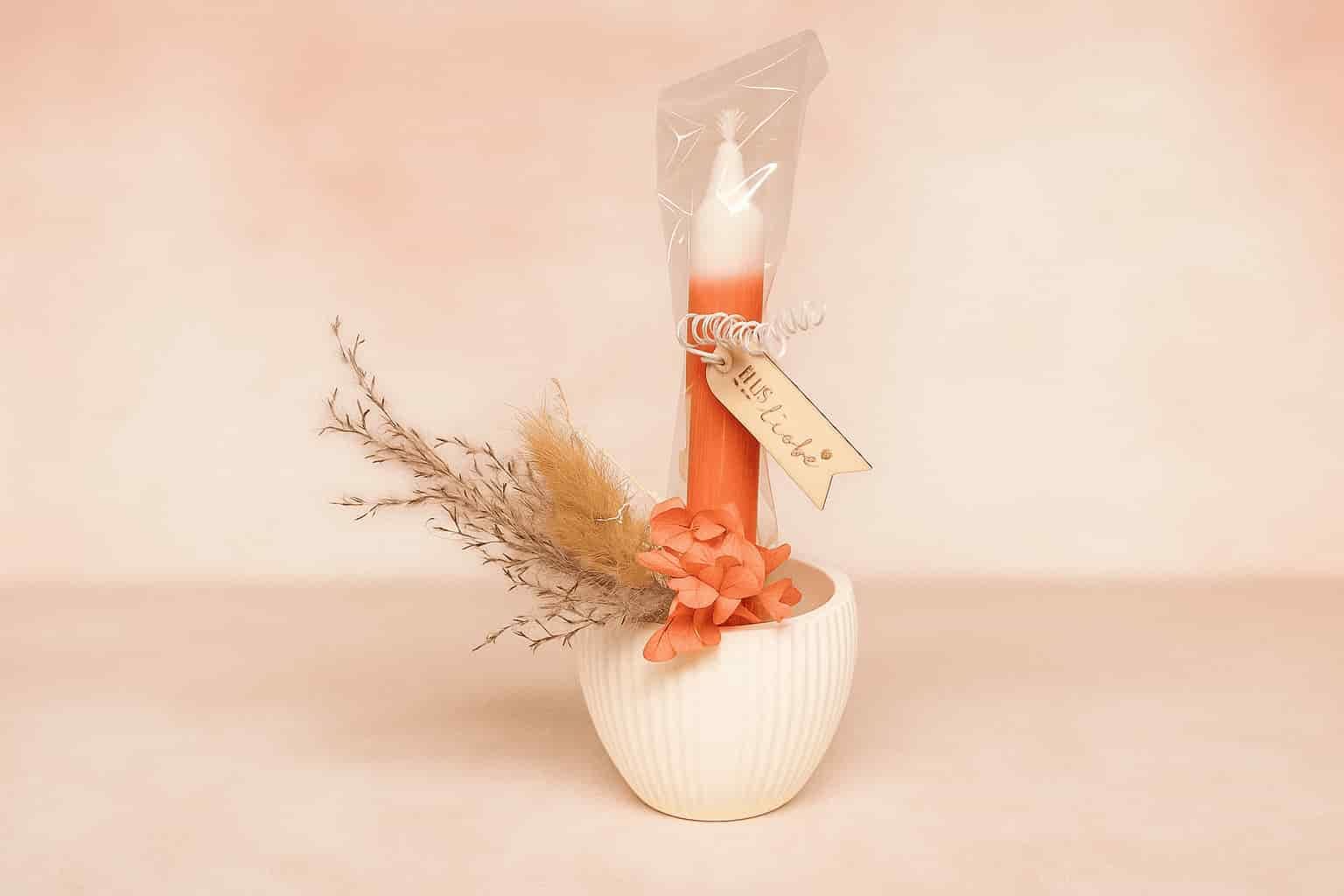 Handgemachter Kerzenständer mit dekorativer Kerze und Zauberwerk-Deko – stilvolle Geschenkidee und Wohnzimmer-Highlight Handgemachter Kerzenständer mit dekorativer Kerze und Zauberwerk-Deko – stilvolle Geschenkidee und Wohnzimmer-Highlight